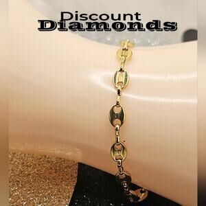 18K Yellow Gold Titanium Coffee Bean Bracelet